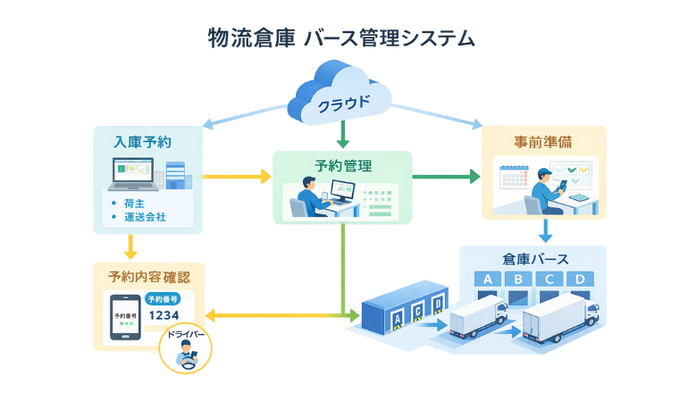物流倉庫 バース管理システム システム図