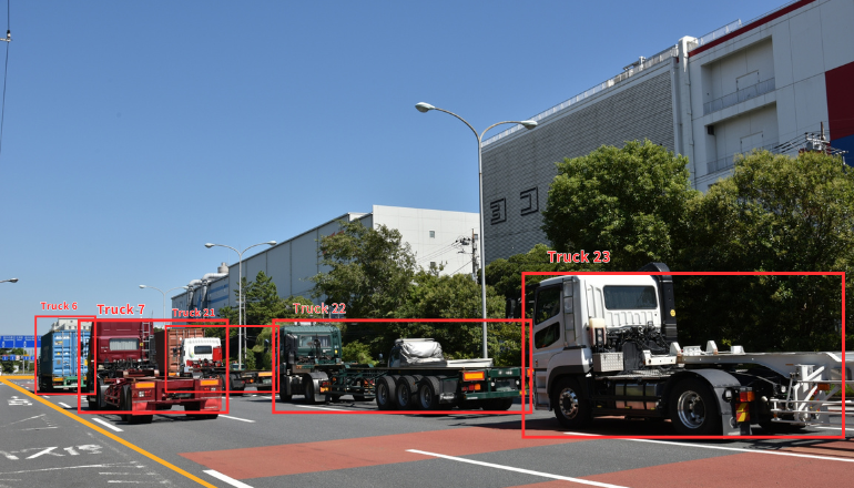 映像AIによるトラック検知イメージ